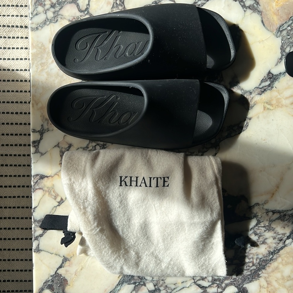 KHAITE rubber slide sandals